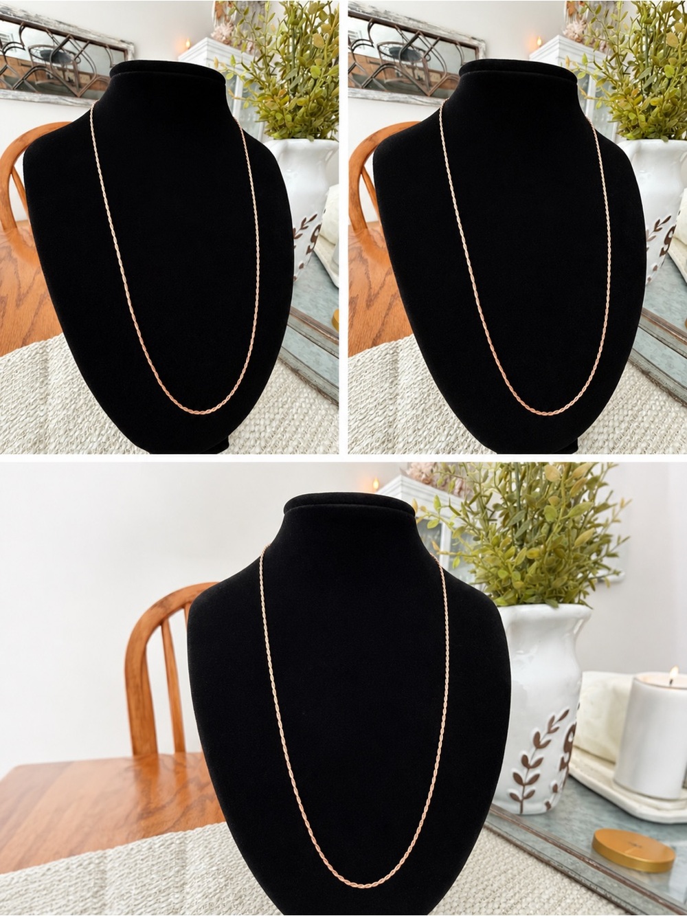 Kay Jewelers 10K Rose Gold Rope Chain Necklace 20”